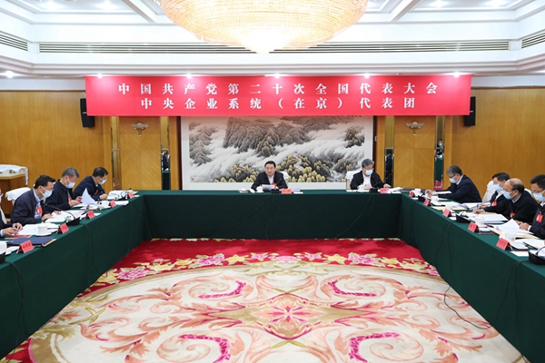 中央企業系統（在京）代表團認真討論中央紀委工作報告、黨章修正案